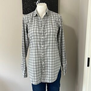 FRANK & EILEEN Grayson Italian Fabric Gray Classic Plaid Button Down Shirt Sz XS